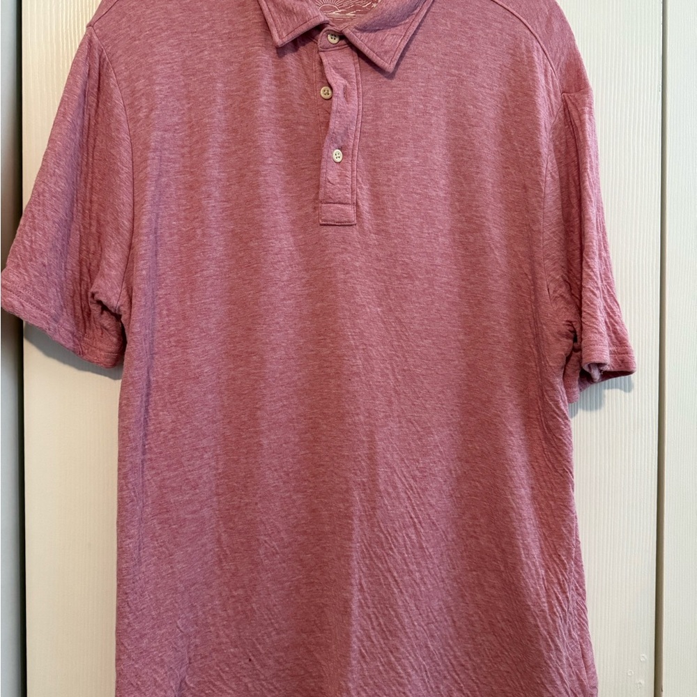 Men's Faherty Pink Polo Shirt